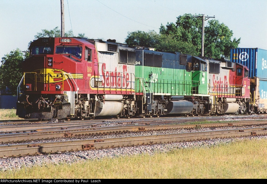 Stack train rolls west through University